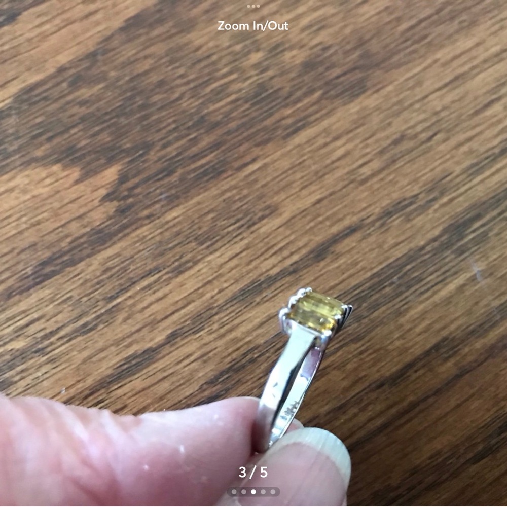Gemporia Sterling Silver Yellow Tourmaline Ring- Sz 8 - Picture 3 of 5